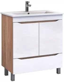 Тумба с раковиной Vigo Grani 60 напольная, 2 дверцы, 1 ящик, дуб сонома