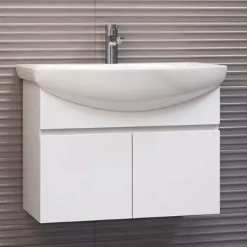 Тумба с раковиной Vigo Wing 70 белая матовая