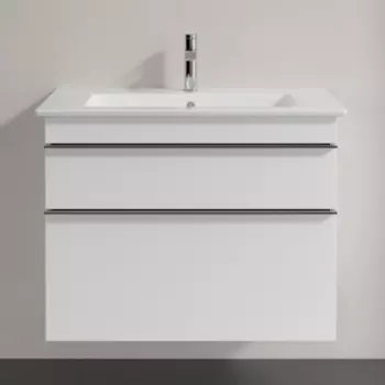 Тумба с раковиной Villeroy & Boch Venticello 80 glossy white, с ручками хром