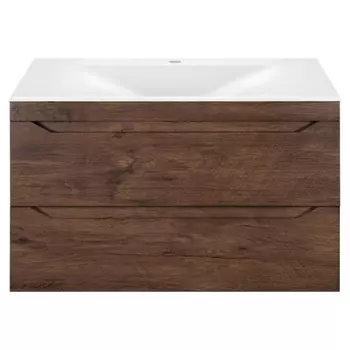 Тумба с раковиной Vincea Fine 80 подвесная R.Wood VMC-2F800RW+VCB-1F800W