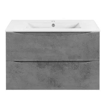 Тумба с раковиной Vincea Mia Slim 80 Beton VMC-2MC800S1BT+VBS-13980S1