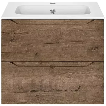 Тумба с раковиной Vincea Norma 60 подвесная V.Oak VMC-2N600VO+VCB-2N600W