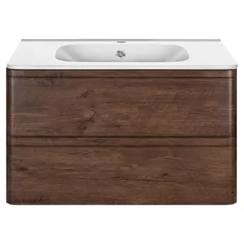 Тумба с раковиной Vincea Vico 80 подвесная R.Wood VMC-2V800RW+VCB-2VP800W