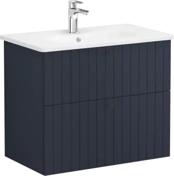 Тумба с раковиной VitrA Root Groove 80 темно-синяя /69441