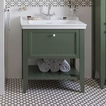 Тумба с раковиной VitrA Valarte 80 ретро зеленая /65815