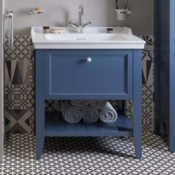 Тумба с раковиной VitrA Valarte 80 стальной синий /65776