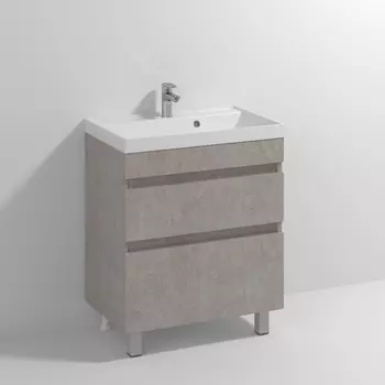 Тумба с раковиной Vod-Ok Best 70 напольная, белый камень