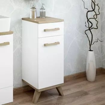 Тумба Sanflor Ингрид 30 швейцарский вяз, белая С03689