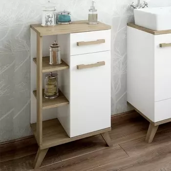 Тумба Sanflor Ингрид 50 швейцарский вяз, белая С03690