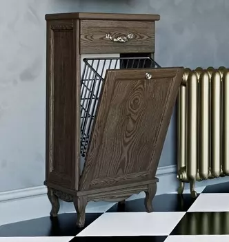 Тумба ValenHouse Лиора 40 с бельевой корзиной, кальяри, фурнитура хром L40_KDКХ