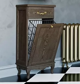 Тумба ValenHouse Лиора 40 с бельевой корзиной, кальяри, фурнитура золото L40_KDКЗ