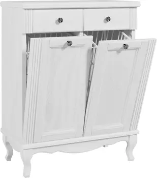 Тумба ValenHouse Лиора 65 с 2 бельевыми корзинами, белая, фурнитура хром L65_2КKDБХ