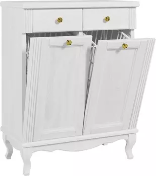 Тумба ValenHouse Лиора 65 с 2 бельевыми корзинами, белая, фурнитура золото L65_2КKDБЗ