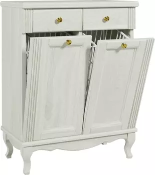 Тумба ValenHouse Лиора 65 с 2 бельевыми корзинами, слоновая кость, фурнитура золото L65_2КKDСЗ
