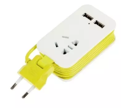 Удлинитель (UL-00003429) 1гн х 1,5м б/з Uniel Travel S-CT1-1,5U White/Green S-CT1-1,5U White/Green LM