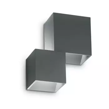 Уличный настенный светодиодный светильник Ideal Lux Rubik Ap2 Antracite 4000K 187341