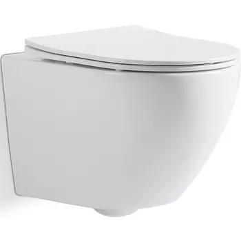 Унитаз CeramaLux 2197 подвесной Белый с сиденьем Микролифт