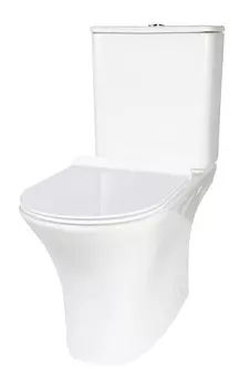 Унитаз-компакт безободковый Creto Cer C3 1003-002Cer-C3W с быстросъёмной крышкой-сиденьем микролифт Slim