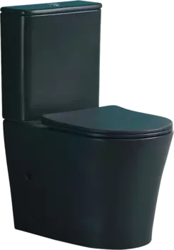 Унитаз-компакт CeruttiSpa Adige 9244 безободковый, с микролифтом, черный матовый /9244