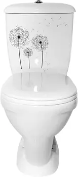 Унитаз-компакт Оскольская керамика Радуга Стандарт, тарельчатый, декор одуванчик 41901130022