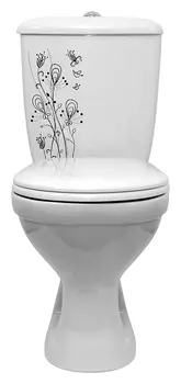 Унитаз-компакт Оскольская керамика Суперкомпакт декор цветы 441809 / 44901110202