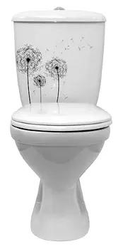 Унитаз-компакт Оскольская керамика Суперкомпакт декор одуванчик 441808 / 44901110102