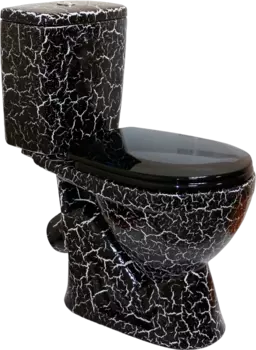 Унитаз-компакт Rosa Лира черный кракелюр 4640021064962