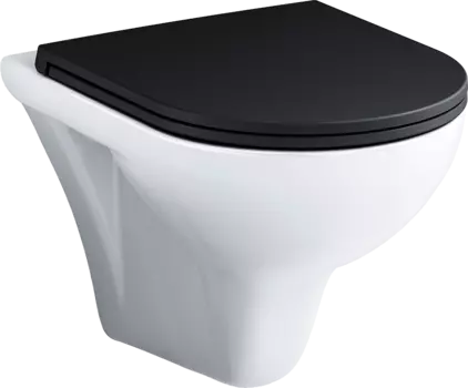 Унитаз подвесной Am.Pm Gem FlashClean C901700SCmb безободковый, с микролифтом, крышка черная