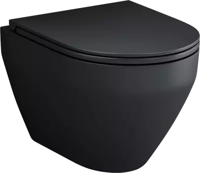 Унитаз подвесной Am.Pm Spirit V2.0 FlashClean с микролифтом, черный матовый C701700MBSC