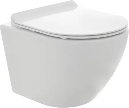 Унитаз подвесной AQUAme AQM2002 безободковый, с микролифтом, белый