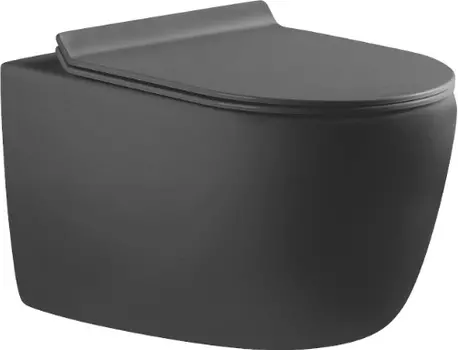 Унитаз подвесной Aquanet Cetus-GW 287009 безободковый, с микролифтом, серый матовый