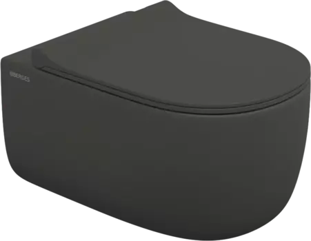 Унитаз подвесной Berges Wasserhaus Ego XL Rimless 083218 с микролифтом, матовый антрацит