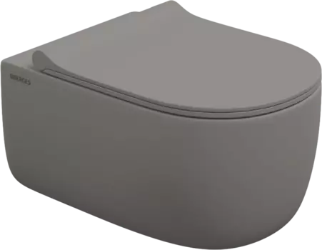 Унитаз подвесной Berges Wasserhaus Ego XL Rimless 083216, с микролифтом, матовый серый