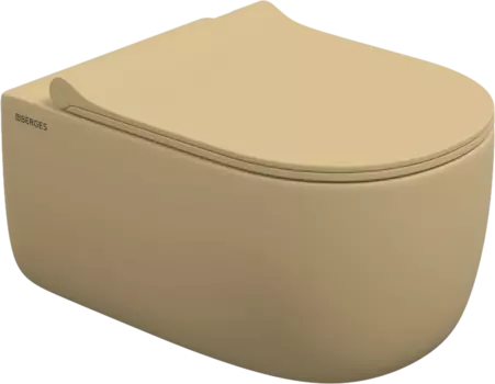 Унитаз подвесной Berges Wasserhaus Ego XL Rimless 083211 с микролифтом, матовый кашемир