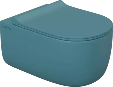 Унитаз подвесной Berges Wasserhaus Ego XL Rimless 082140 безободковый, с микролифтом, матовый темно-синий