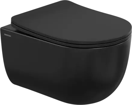 Унитаз подвесной Berges Wasserhaus Ventas Rimless 082136, с микролифтом, матовый черный