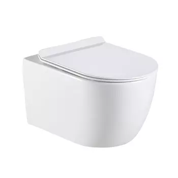 Унитаз подвесной безободковый Creto Logan L1 белый - (крышка в комплекте) 1001-001-L1W