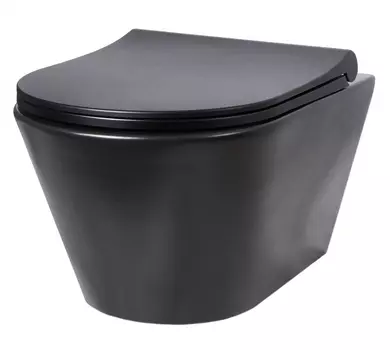 Унитаз подвесной безободковый Creto Logan L3 черный матовый 1003-002-L3BlMat