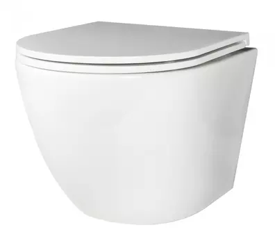 Унитаз подвесной безободковый укороченный Creto Cer C1 белый артикул 1001-002Cer-C1W