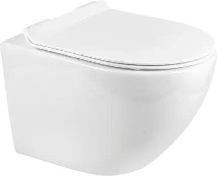 Унитаз подвесной BOND Oval F01-10 безободковый, с микролифтом, белый