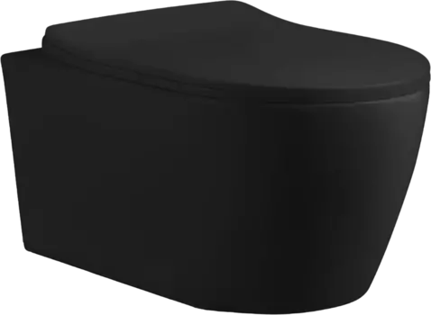 Унитаз подвесной Cerutti SPA Sella Aria MBF CT10016 безободковый, с микролифтом, матовый черный