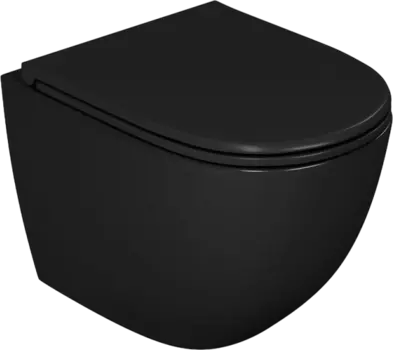 Унитаз подвесной D&K Matrix черный, безободковый, с микролифтом DT1396025