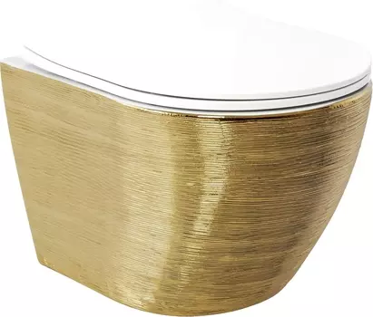 Унитаз подвесной Grossman GR-4455GWLS безободковый, золото