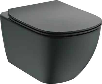 Унитаз подвесной Ideal Standard IdealMood T4665V3 безободковый, с микролифтом, матовый черный