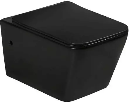 Унитаз подвесной SantiLine SL-5004MB безободковый, матовый, с микролифтом