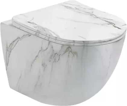 Унитаз подвесной SantiLine SL-5005MRB с микролифтом, под мрамор