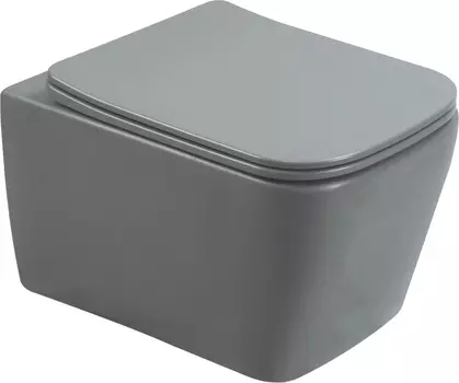 Унитаз подвесной SantiLine SL-5007MG с микролифтом, серый матовый