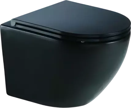 Унитаз подвесной Weltwasser WW Merzbach 041 XL MT-BL безободковый, с микролифтом, матовый черный 10000008269