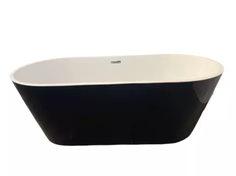 Ванна акриловая Cerutti Spa CHIKA Nero CT8559 (800x1700x590) отдельностоящая, черная, со сливом-переливом