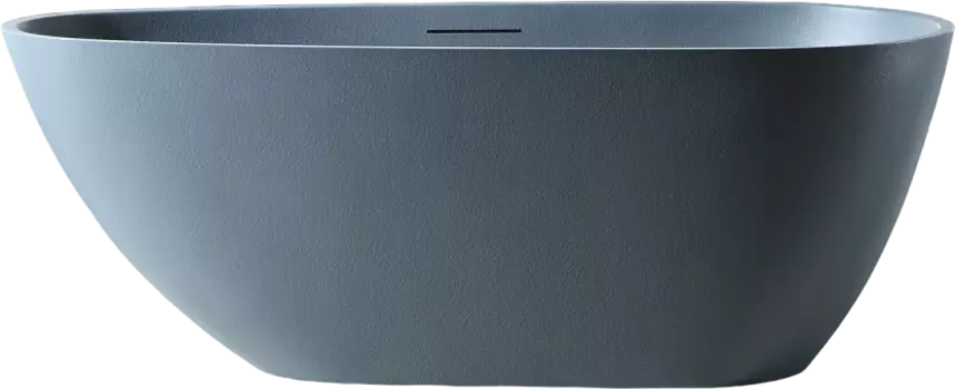 Ванна из искусственного камня Abber Dortmund 170x75 см, отдельностоящая, овальная, со сливом-переливом, серая, матовая AM9911G
